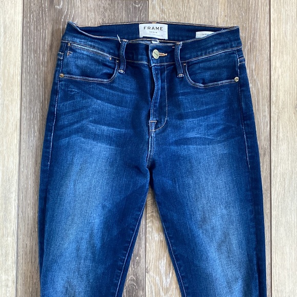 Frame denim high rise blue skinny jeans - Picture 2 of 5